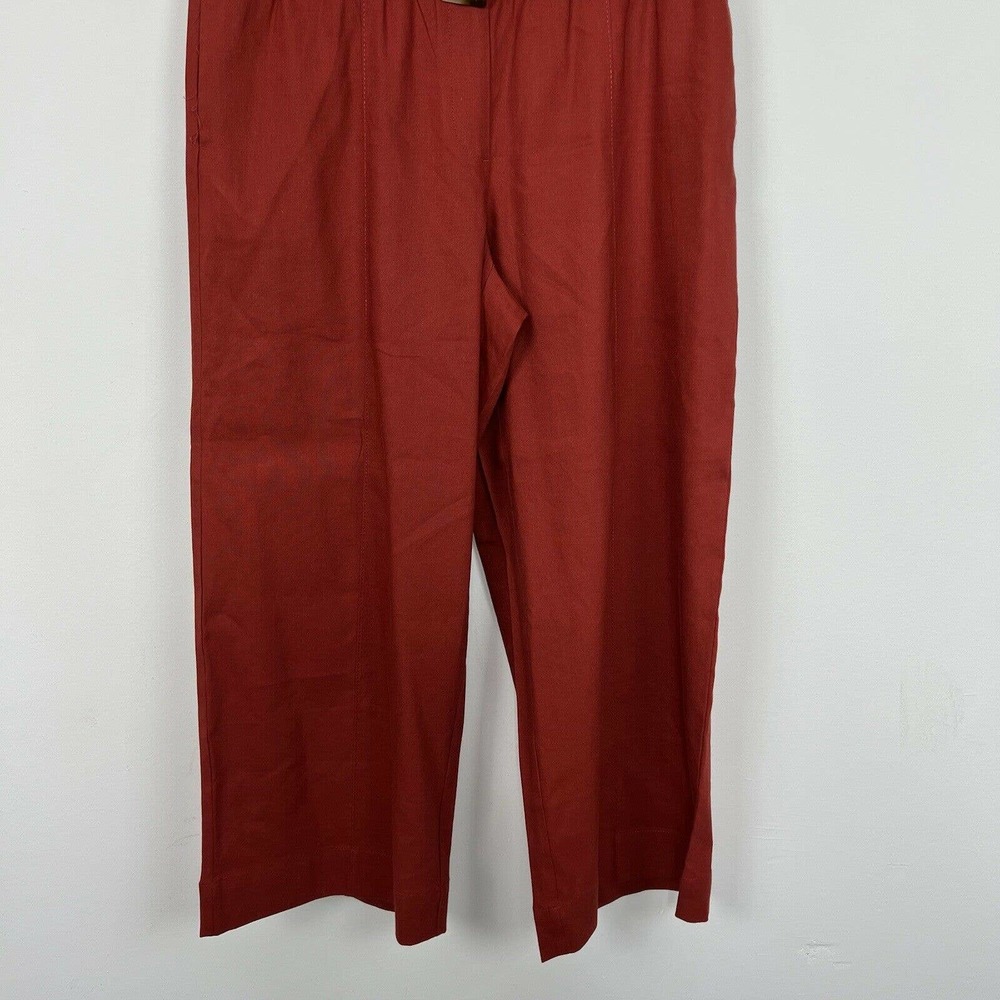J. Jill Pants Small Pottery Orange Jenna Wide Leg Crop Belted Pockets - Picture 5 of 12